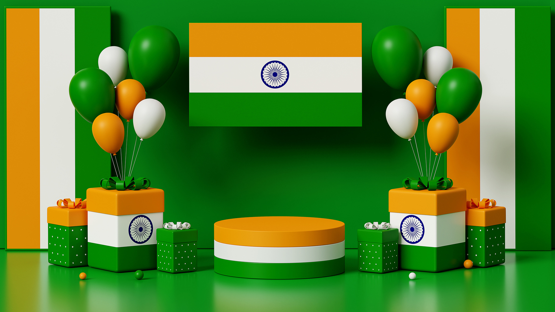 3d rendering podium of india independence day 233