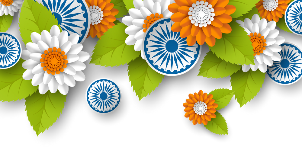 Floral Border Frame for Indian National Holidays