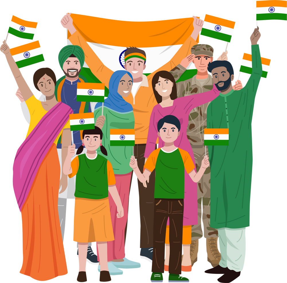 National Day, Indian people celebrating Independence Day