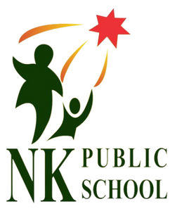 N K Public School logo – Silhouette of a teacher and student reaching for a star, representing educational growth and excellence in Bhubaneswar, Odisha